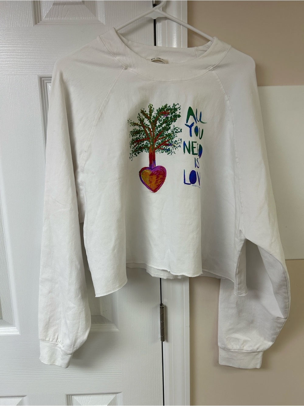 West Coast “All You Need is Love” Pullover Cropped Sweatshirt